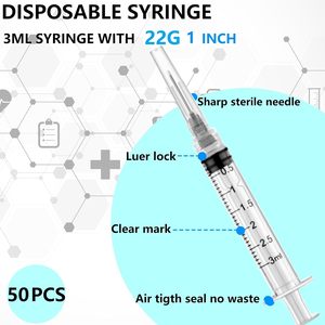 Seringues jetables personnalisées avec logo, emballées individuellement, 1 ml, 3 ml, 5 ml, 10 ml, faible MOQ, échantillon rapide 1 cc, 3 cc, 5 cc, 10 cc - Product Image 2