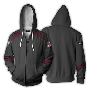 Ecowalson <span class=keywords><strong>Star</strong></span> Voyager Command Cosplay <span class=keywords><strong>Star</strong></span> Costume à capuche <span class=keywords><strong>Trek</strong></span> sweat à capuche impression 3D veste à glissière sweats manteau - Product Image 3