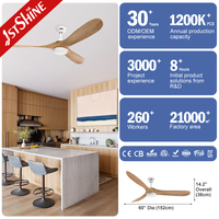 1stshine Led Ventilateur de Plafond Design Décoratif 3 Lames Télécommande Dimmable Bldc Led Ventilateur de Plafond Lumière