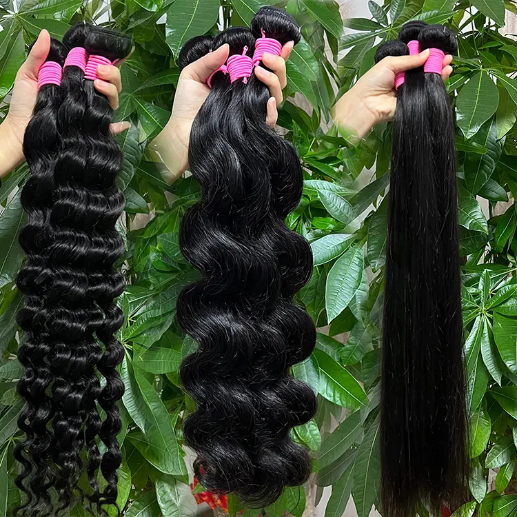 Dropshipping High Quality Remy India Natural Black Burmese Color Mink Original Virgin Human Hair Extensions