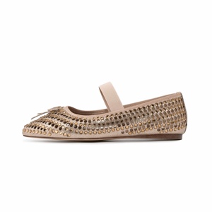 Chaussures Mary Jane pour femmes, fabriquées à la main, confortables, à bout rond, luxueuses, avec strass, nœud papillon, style doux pour filles et femmes - Product Image 1