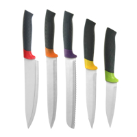 Couteaux de cuisine en acier inoxydable 3Cr13 Chef Star 5 pièces en gros avec manche en plastique et étui, compatibles lave-vaisselle, design moderne