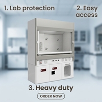Hotte de laboratoire en acier résistante aux produits chimiques avec prises électriques et base de rangement pour laboratoire
