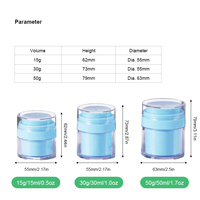 Pot pompe sans air rechargeable vide 15ml 30ml 50ml en plastique cylindrique avec couvercle à vis pour crème contour des yeux et emballage cosmétique