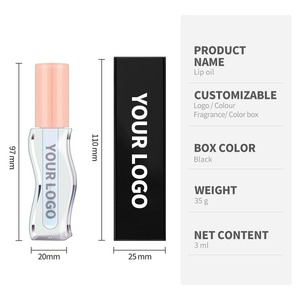 CELYN'C Gloss à lèvres transparent personnalisé avec logo, changeant de couleur, biologique, végétalien, saveur fruitée, hydratant, minéral, flacon ondulé 3ml - Product Image 5