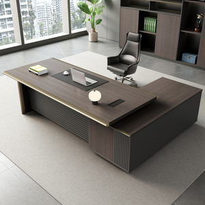 Escritorio Ejecutivo Moderno de Lujo en Forma de L, Mesa de Computadora para Oficina, Forma Personalizable, Estilo de Panel de Madera, Escritorios Modulares - Product Image 1