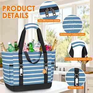 Large Soft Cooler Bag <b>Insulated</b> <b>Lunch</b> <b>Box</b> Backpack with Zippered Dispensing Lid Outdoor for Campus Girl Thermal Food Solar Panel - Product Image 6
