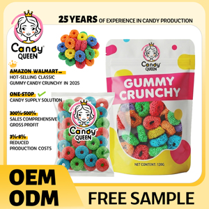 Bonbons Gélifiés Croquants aux Fruits Colorés en Gros avec Étiquette Personnalisée, Bonbons Masticables au Litchi, Bonbons Gélifiés en Bouchées - Product Image 4