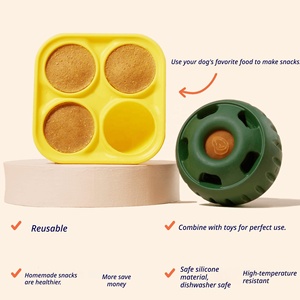 Giocattolo Dispensatore di Snack per Cani in Silicone Ricaricabile con Stampo a 4 Cavità, Alimentatore Lento, Palla Interattiva per Masticare - Product Image 3