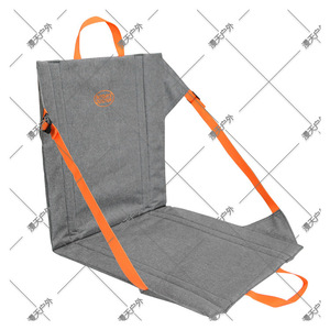 Foldable Portable Camping Chair <b>Cushion</b> Gray Polyester <b>Rectangular</b> Outdoor Use - Product Image 1