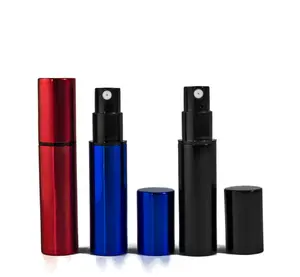 Mini atomizador de perfume sem vazamento, revestimento uv, acabamento brilhante, plástico, spray, frasco, 1ml