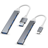 USB 3.0 Hub Adapter 4-poorts Type C Multiport USB-splitter 5Gbps Gegevensoverdracht Hub voor Laptop PC Desktop