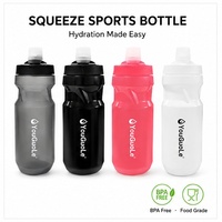 Bouteille d'eau sport OEM compressible 700 ml en PP, anti-fuite, logo personnalisé, faible MOQ, pour extérieur, gym, vélo