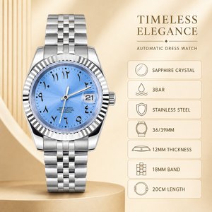 <span class=keywords><strong>Orologio</strong></span> Meccanico Automatico di Alta Gamma in Acciaio Inossidabile Blu con Movimento NH35, Impermeabile, con Vetro Zaffiro - Product Image 3