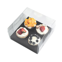 Boîte à cupcakes 4 emplacements, emballage en PET, boîte cadeau pliable, boîtes en plastique transparentes pour cupcakes