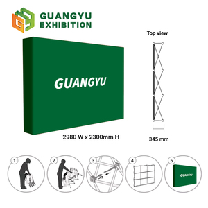 定制徽标广告铝制折叠LED灯箱弹出式展示背光灯箱适用于贸易展览展台 - Product Image 5