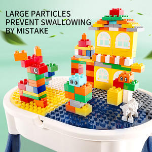 Mainan anak-anak plastik blok bangunan partikel besar permainan multifungsi meja belajar 3 dirakit hadiah Puzzle kecerdasan - Product Image 4