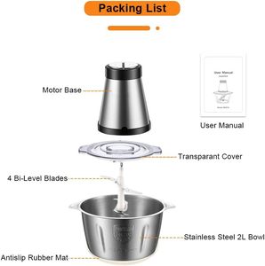 Hachoir à viande de cuisine en acier inoxydable, mini, 2L 3L, meilleur prix d'usine, vente en gros, offre spéciale - Product Image 4