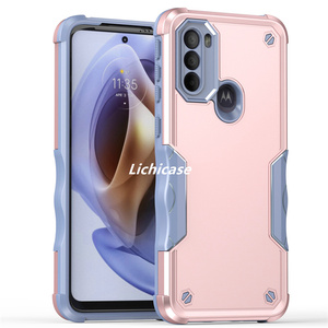 Lichicase Hard PC + TPU Colores contrastantes Anti-caída Funda trasera para <span class=keywords><strong>Motorola</strong></span> Moto G31 Funda para teléfono - Product Image 5