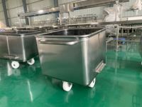Chariot mobile Euro Bin en acier inoxydable 304 de qualité alimentaire, personnalisé pour la manutention et le stockage, chariot à viande