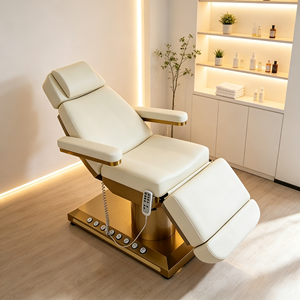 Sillón de Belleza Eléctrico con Base Dorada, 4 Motores, Cama Facial Reclinable, Silla de Tatuaje Estética para Uso en Salón, Spa y Clínica - Product Image 3