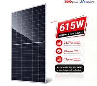 Module photovoltaïque JASolar JAM66D45 LB 615W-640W N-Type bifacial double vitrage 615/620/625/630/635/640W pour système solaire résidentiel