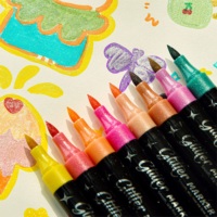 Ensemble de stylos marqueurs à double pointe pour dessin, 12/18/24/36/48 couleurs, marqueurs à pointe fine pour croquis artistiques, séchage rapide, marqueurs à paillettes pour dessin
