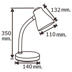 Lámpara de Escritorio Flexo E27 Color Naranja, Ajuste de Altura y Ángulo, Ideal para Iluminar Escritorios y Espacios de Trabajo. - Product Image 2