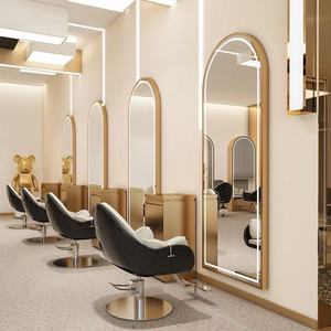 Oval Aluminum Frame <b>LED</b> Salon <b>Mirror</b> Wall Mount Hair Styling <b>Mirror</b> for Barbershop - Product Image 4