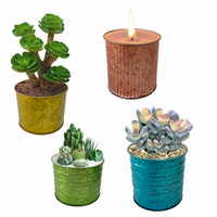 Pot d'aromathérapie en métal conteneur de bougie seau coloré galvanisé boîte de décoration fer maison jardin plantes Pot