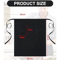 Tablier de bistro unisexe personnalisé avec logo, 2 poches, tablier demi-taille avec liens longs pour serveur, chef, barman
