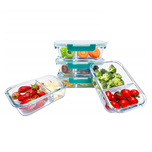 Nhà Máy Chuyên Nghiệp Chắc Chắn Rằng Tươi Thủy Tinh Borosilicate Cao Ăn Trưa Hộp Với Khoang - Product Image 1