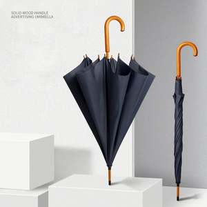 Parapluie de golf haut de gamme WW6322 avec logo personnalisé, poignée droite, parapluie sculpté avec poignée en bois et logo - Product Image 2