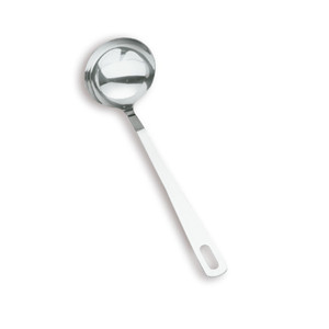 Cucchiaio da minestra monoblocco in acciaio inox da 12 oz per servire la zuppa - Product Image 1