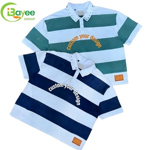 T-shirt Personalizzata con Strass 100% Cotone Pesante Streetwear da <span class=keywords><strong>Uomo</strong></span> <span class=keywords><strong>a</strong></span> <span class=keywords><strong>Righe</strong></span> Vestibilità Ampia <span class=keywords><strong>Polo</strong></span> con Bottoni per <span class=keywords><strong>Uomo</strong></span> - Product Image 1