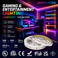 Striscia LED COB RGBW 24V, Luminosità Uniforme, Flessibile per Illuminazione Interna, Decorazione di Soffitti e Mobili