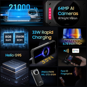 Oukitel wp19 Android gồ ghề điện thoại thông minh pin lớn PDA 6.8 90Hz 5g IP68 gồ ghề điện thoại thông minh tùy chỉnh OEM ODM điện thoại 33W Điện thoại thông minh - Product Image 3
