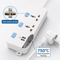 Multiprise universelle sur mesure avec 2 prises et 2 ports USB, adaptateur secteur pour prises US, EU, UK, fabriquée en Chine