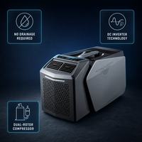 Climatiseur d'extérieur F8 à système split, portable, double mode (froid/chaud), pour camping, avec écran LED et commande tactile