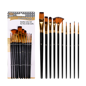 Xinbowen Usine Nouveau 10 Pièces Durable Lisse Manche En Bois En Nylon Cheveux Aquarelle Artiste Peinture Pinceau Ensemble - Product Image 4