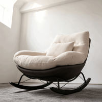 Fauteuil à bascule en tissu de haute qualité pour salon, ensemble de chaises de loisirs avec ottoman, chaise longue relaxante pour se détendre