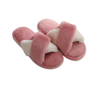 2025 New Winter Open Toe Fur Plush Cross Strap <strong>Slippers</strong> Home Indoor Anti Slip Warm for Women - Product Image 1