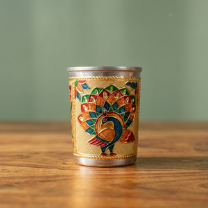 Vaso de Vidrio Oriental Chapado en Oro con Diseño de Pavo Real, Vajilla Decorativa para Regalo - Product Image 6