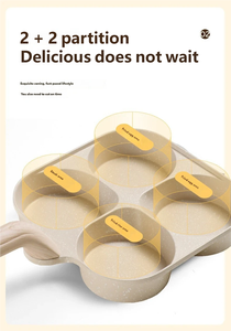 Poêle antiadhésive en aluminium moulé sous pression, pour œufs et hamburgers, tendance 2026, quatre trous, fond plat, compatible induction, mini-poêle à frire - Product Image 2