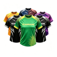 Maillot de football personnalisé en sublimation OEM, 100 % polyester, séchage rapide, manches courtes, nom et numéro personnalisés, uniforme d'équipe vierge