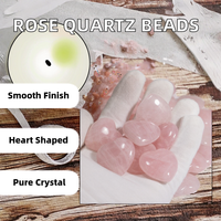 Perles figurines 30 mm en quartz rose poli, thème amour, pour la fabrication de bijoux, décoration maison et mariage M.S. Modèle EXPORT 0012