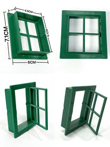 1/12 <b>Scale</b> Pottery Clay Pvc Cartoon Toy Building <b>Mini</b> Brick Architecture Components Doors Set for Doll House - Product Image 5