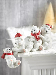 2025 nueva decoración de resina navideña estatua de oso Polar decoración de arte Interior de Navidad - Product Image 3