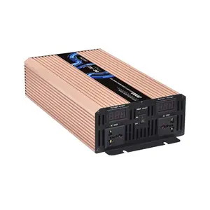 Inverter daya AC, desain baru 12v 24v DC ke AC 110v 220v Inverter gelombang sinus murni 1500W 2000W dengan pengisi daya AC