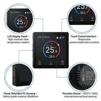 Thermostat WiFi à écran tactile TFT, application Tuya, Alexa, Google Home, contrôleur de chauffage programmable pour chaudière électrique, à eau, à gaz